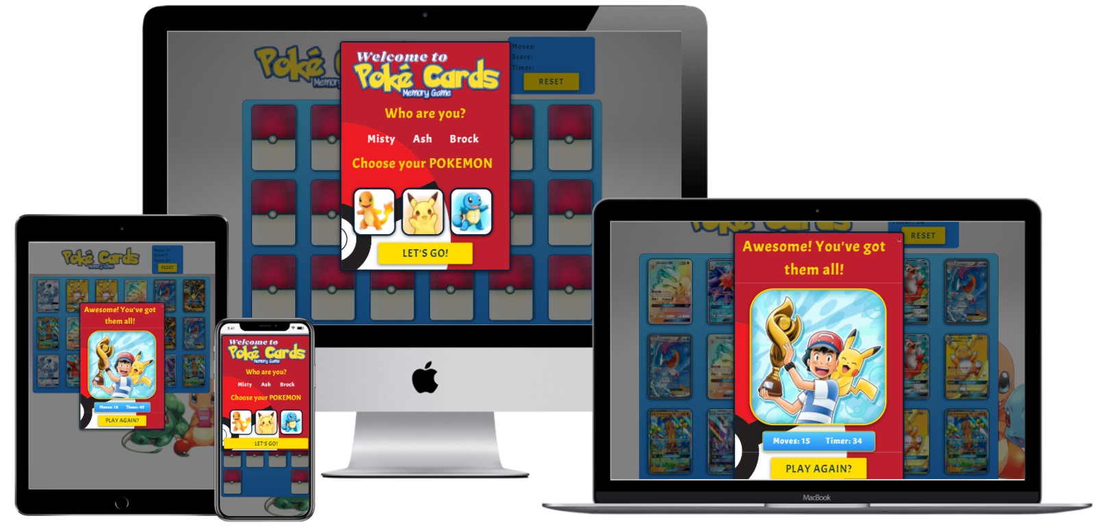 PokeCards Memory Card Game
